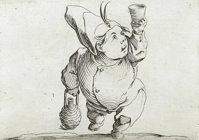 Framed Print : A Drinker Seen from the Front, 1616. Creator: Jacques Callot Framed Print : A Drinker Seen from the Front, 1616. Creator: Jacques Callot