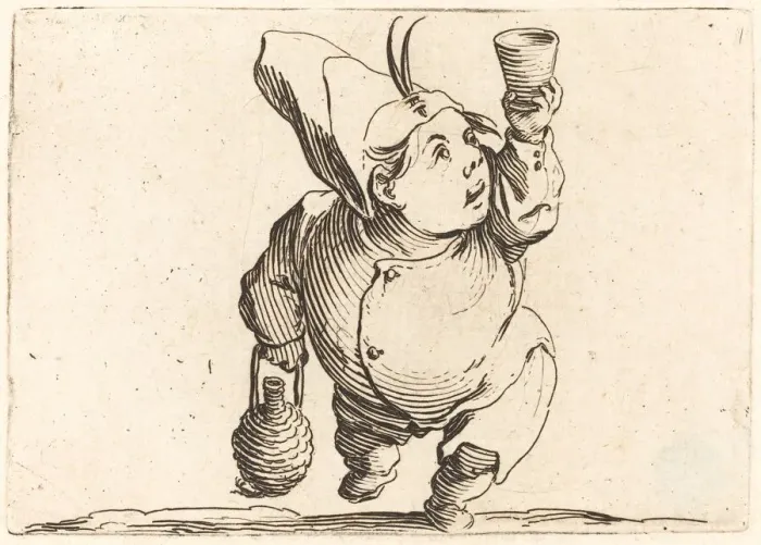 Framed Print : The Drinker, Front View, c. 1622. Creator: Jacques Callot