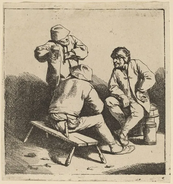 Framed Print : The Three Drinkers. Creator: Cornelis Bega Framed Print : The Three Drinkers. Creator: Cornelis Bega