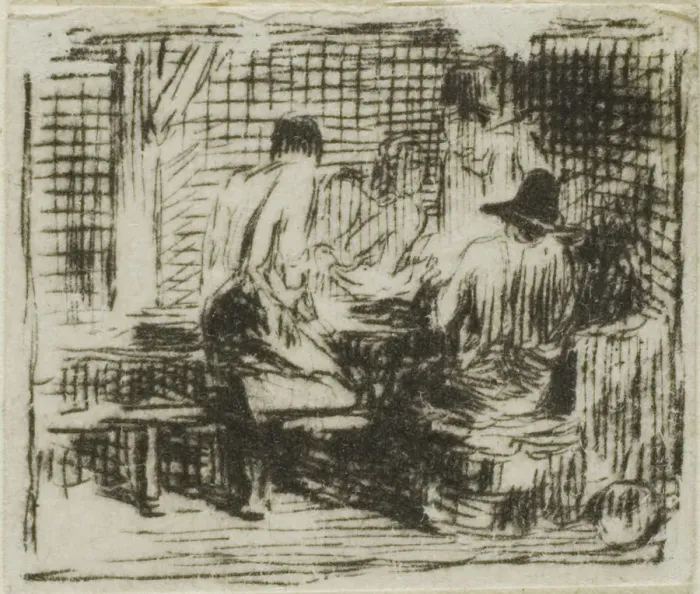Framed Print : Drinkers, n. d. Creator: Charles Emile Jacque Framed Print : Drinkers, n. d. Creator: Charles Emile Jacque