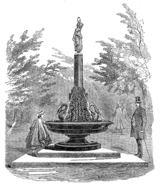 Framed Print : Drinking-fountain in the Regent's Park, 1862. Creator: Unknown Framed Print : Drinking-fountain in the Regent's Park, 1862. Creator: Unknown
