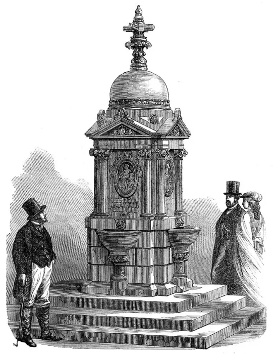 Framed Print : Drinking-fountain at Southampton, 1865. Creator: Unknown Framed Print : Drinking-fountain at Southampton, 1865. Creator: Unknown