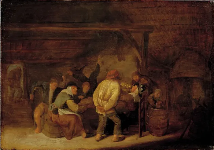 Framed Print : Drinking Peasants. Creator: Bartholomeus Molenaer Framed Print : Drinking Peasants. Creator: Bartholomeus Molenaer