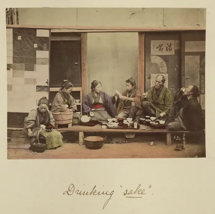 Framed Print : Drinking sake, about 1873-1883. Creator: Shinichi Suzuki I Framed Print : Drinking sake, about 1873-1883. Creator: Shinichi Suzuki I
