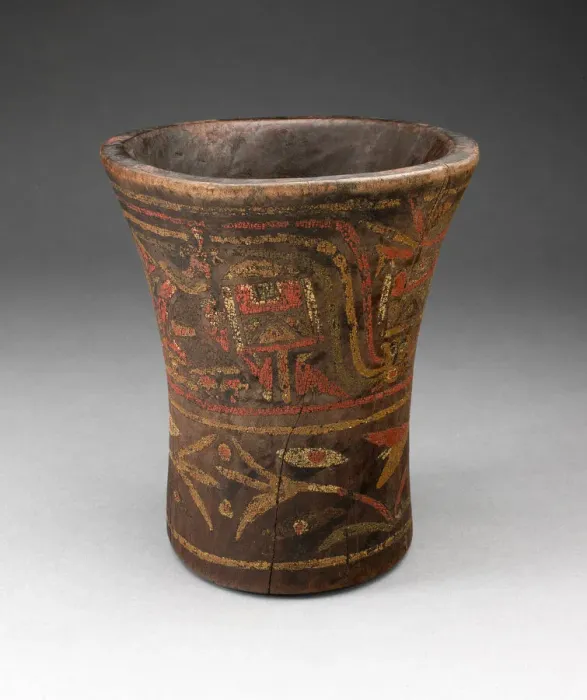 Framed Print : Drinking Vessel (Kero) with Floral and Animal Motifs, A. D. 1450 / 1532. Creator: Unknown Framed Print : Drinking Vessel (Kero) with Floral and Animal Motifs, A. D. 1450 / 1532. Creator: Unknown