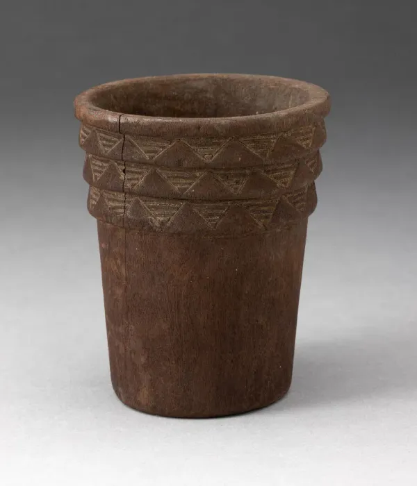 Framed Print : Drinking Vessel (Kero) with Incised Geometric Pattern, A. D. 1450 / 1532. Creator: Unknown Framed Print : Drinking Vessel (Kero) with Incised Geometric Pattern, A. D. 1450 / 1532. Creator: Unknown