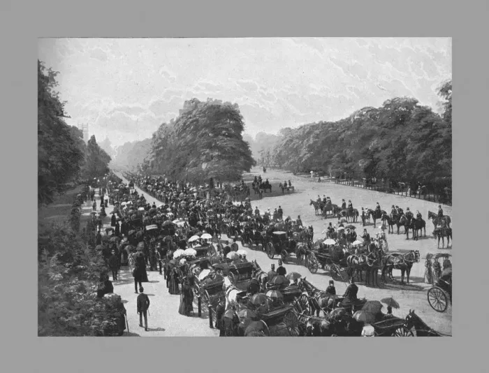 Framed Print : The Drive and Rotten Row, Hyde Park, c1900. Artist: York & Son