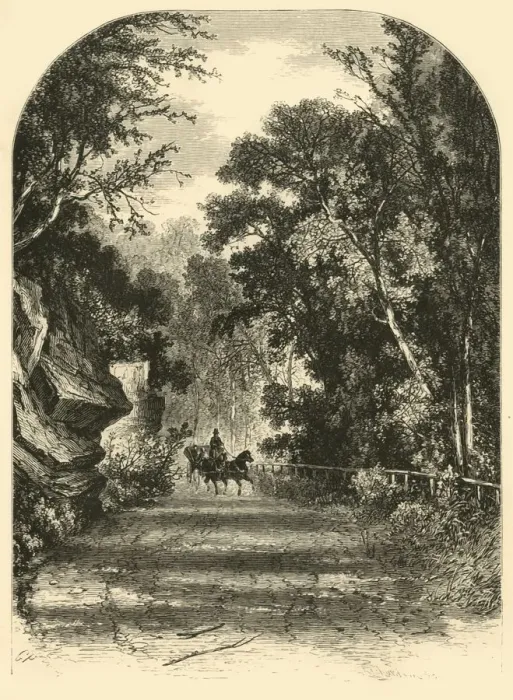 Framed Print : Drive along the Wissahickon, 1874. Creator: James H. Richardson Framed Print : Drive along the Wissahickon, 1874. Creator: James H. Richardson