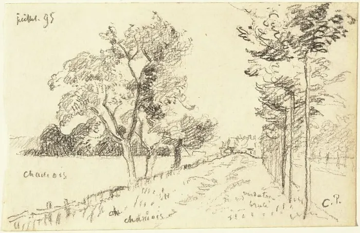 Framed Print : The Driveway, 1895. Creator: Camille Pissarro Framed Print : The Driveway, 1895. Creator: Camille Pissarro