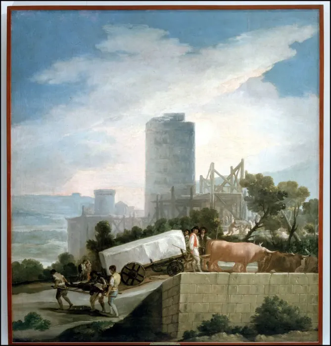Framed Print : Driving an ashlar, oil on canvas Framed Print : Driving an ashlar, oil on canvas