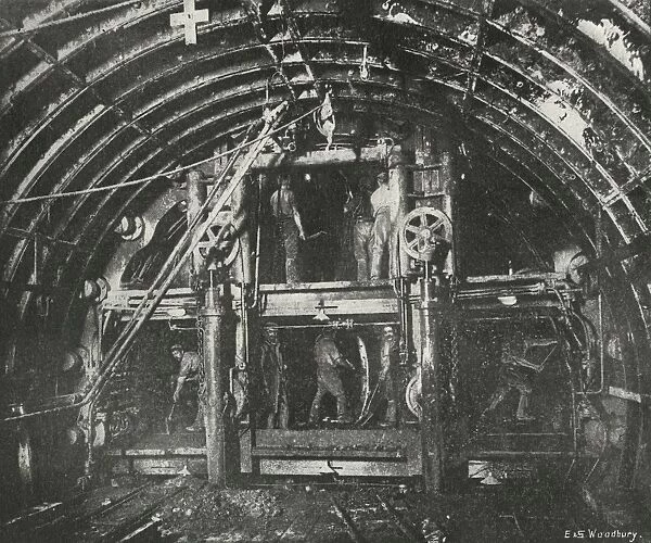 Driving the Tunnel for the Waterloo and City Railway, (c1897). Artist: E&S Woodbury