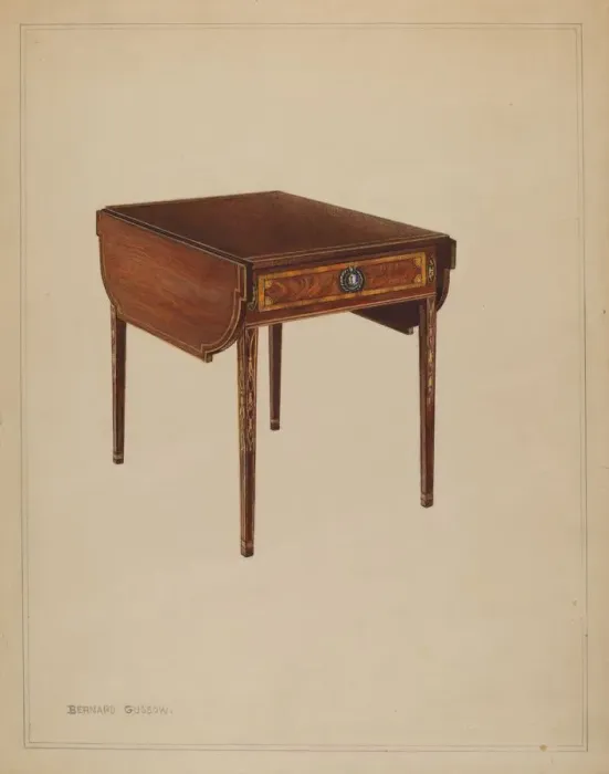 Framed Print : Drop-leaf Table, 1936. Creator: Bernard Gussow Framed Print : Drop-leaf Table, 1936. Creator: Bernard Gussow