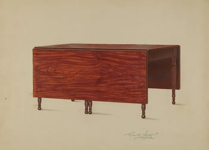 Framed Print : Drop Leaf Table, 1936. Creator: Frank Wenger Framed Print : Drop Leaf Table, 1936. Creator: Frank Wenger