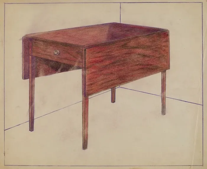 Framed Print : Drop-leaf Table, c. 1936. Creator: Charles Charon Framed Print : Drop-leaf Table, c. 1936. Creator: Charles Charon