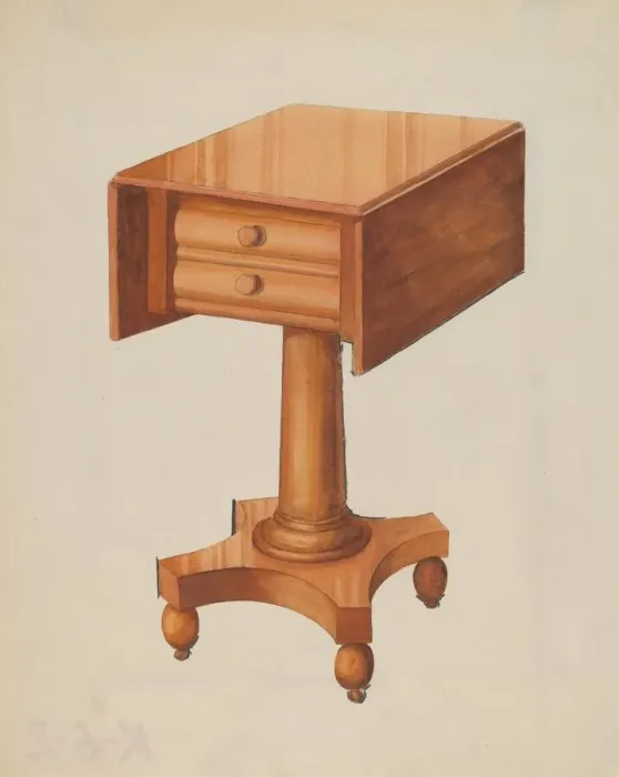 Framed Print : Drop-leaf Table, c. 1936. Creator: Rex F Bush Framed Print : Drop-leaf Table, c. 1936. Creator: Rex F Bush