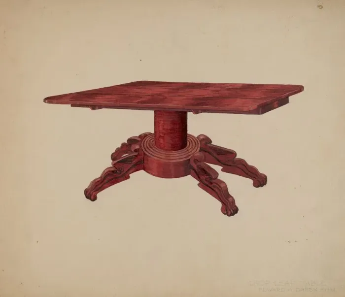 Framed Print : Drop-leaf Table, c. 1938. Creator: Edward A Darby Framed Print : Drop-leaf Table, c. 1938. Creator: Edward A Darby