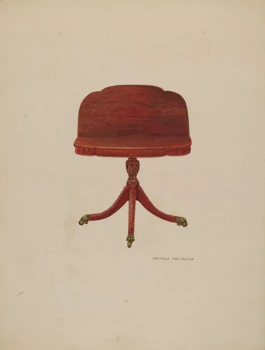 Framed Print : Drop Leaf Table, c. 1941. Creator: Dorothea A. Farrington Framed Print : Drop Leaf Table, c. 1941. Creator: Dorothea A. Farrington