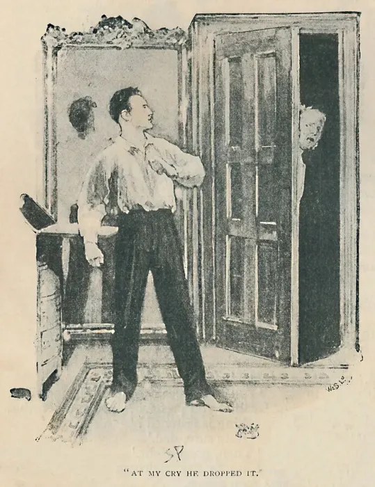 Framed Print : At My Cry He Dropped It, 1892. Artist: Sidney E Paget Framed Print : At My Cry He Dropped It, 1892. Artist: Sidney E Paget
