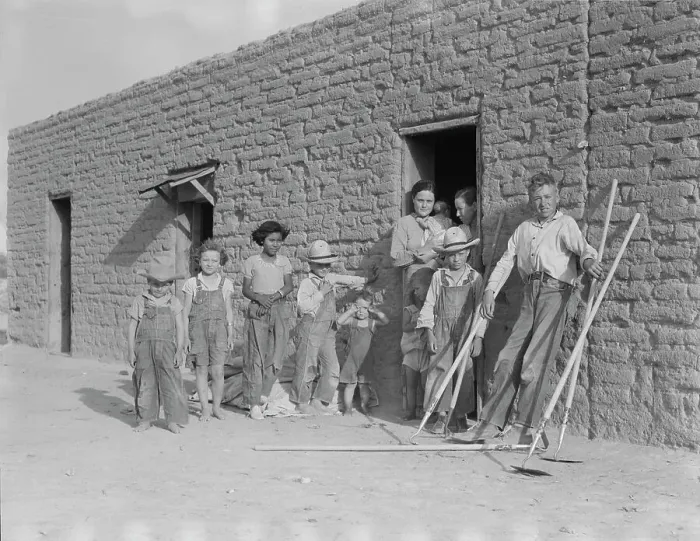 Framed Print : Drought refugee families...supplanting Mexican field laborers... Near Chandler, Arizona, 1937. Creator: Dorothea Lange Framed Print : Drought refugee families...supplanting Mexican field laborers... Near Chandler, Arizona, 1937. Creator: Dorothea Lange