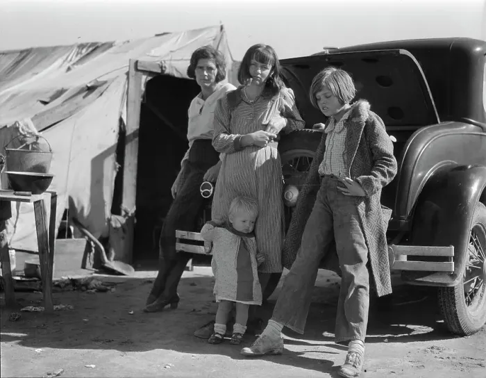 Framed Print : Drought refugees, California, 1936. Creator: Dorothea Lange Framed Print : Drought refugees, California, 1936. Creator: Dorothea Lange