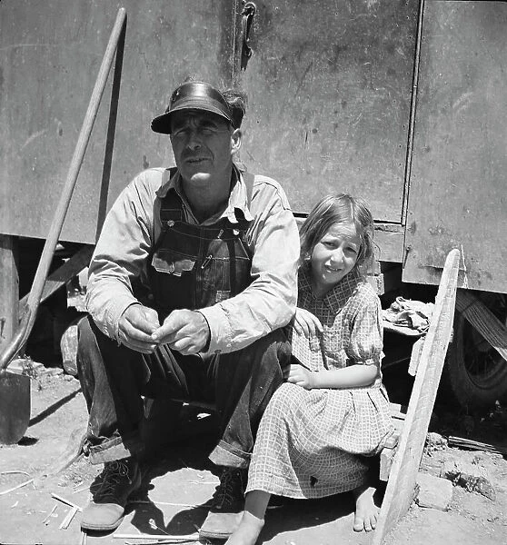 Drought refugees in California migrant camp, 1936. Creator: Dorothea Lange