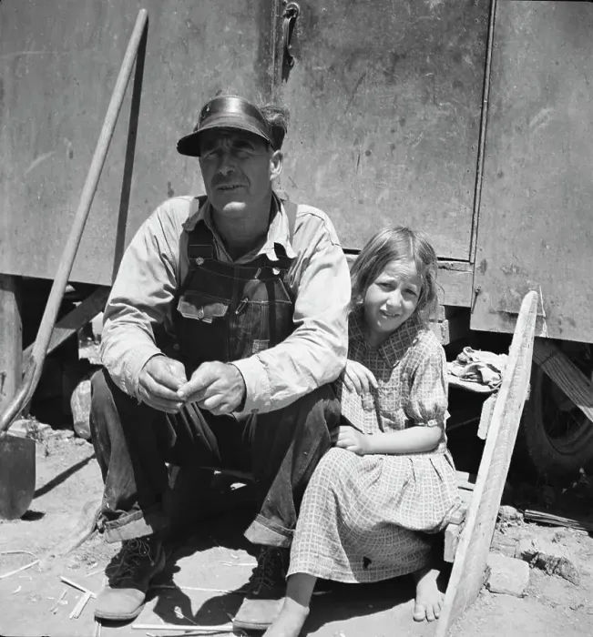 Framed Print : Drought refugees in California migrant camp, 1936. Creator: Dorothea Lange Framed Print : Drought refugees in California migrant camp, 1936. Creator: Dorothea Lange