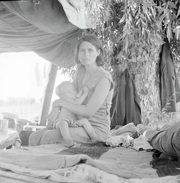 Framed Print : Drought refugees from Oklahoma camping by the roadside, Blythe, California, 1936. Creator: Dorothea Lange Framed Print : Drought refugees from Oklahoma camping by the roadside, Blythe, California, 1936. Creator: Dorothea Lange