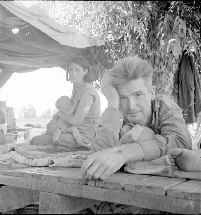 Framed Print : Drought refugees from Oklahoma camping by the roadside, Blythe, California, 1936. Creator: Dorothea Lange Framed Print : Drought refugees from Oklahoma camping by the roadside, Blythe, California, 1936. Creator: Dorothea Lange