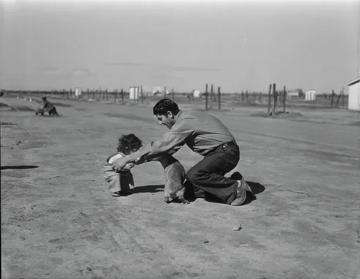 Framed Print : Drought refugees - penniless Oklahomans camped along highway, California, 1936. Creator: Dorothea Lange Framed Print : Drought refugees - penniless Oklahomans camped along highway, California, 1936. Creator: Dorothea Lange