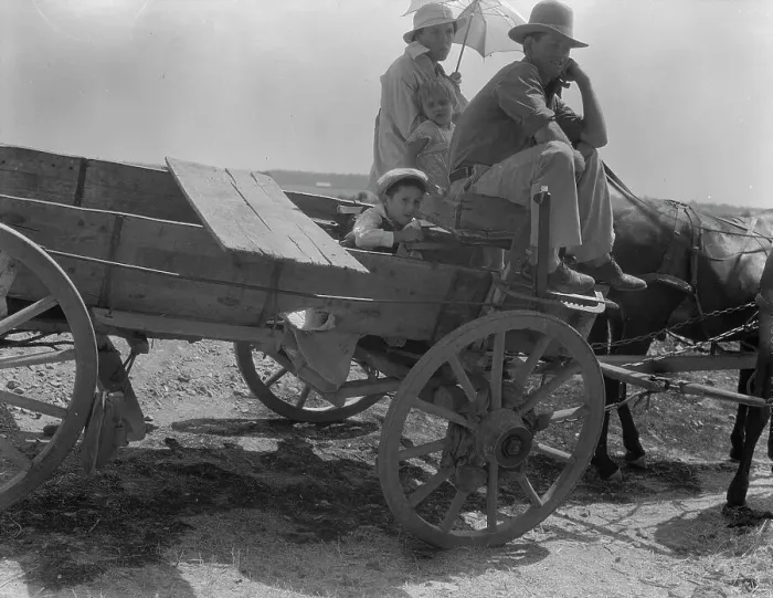 Framed Print : Drought-stricken farmer and family near Muskogee, Oklahoma, 1936. Creator: Dorothea Lange Framed Print : Drought-stricken farmer and family near Muskogee, Oklahoma, 1936. Creator: Dorothea Lange