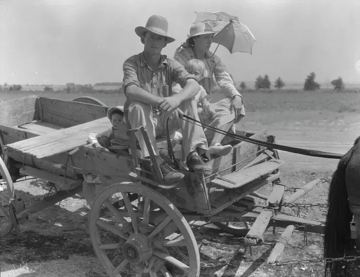 Framed Print : Drought-stricken farmer and family near Muskogee, Oklahoma, 1939. Creator: Dorothea Lange Framed Print : Drought-stricken farmer and family near Muskogee, Oklahoma, 1939. Creator: Dorothea Lange