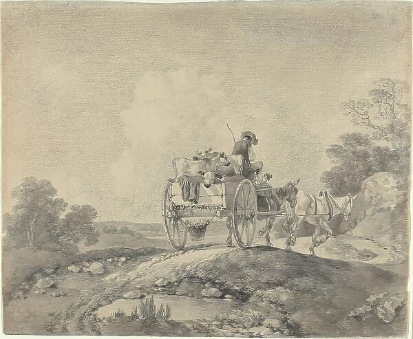 Drover with Calves in a Country Cart, c. 1755. Creator: Thomas Gainsborough