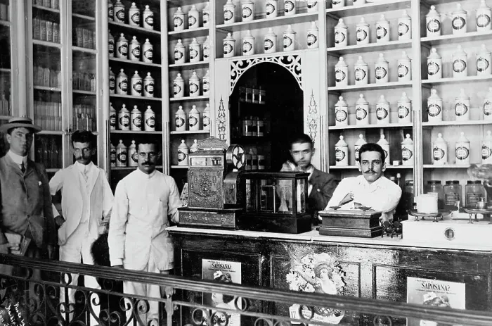 Framed Print : Drug store, Alfonso G. Zerbi, San Juan, Puero Rico, between 1895 and 1910. Creator: Unknown Framed Print : Drug store, Alfonso G. Zerbi, San Juan, Puero Rico, between 1895 and 1910. Creator: Unknown