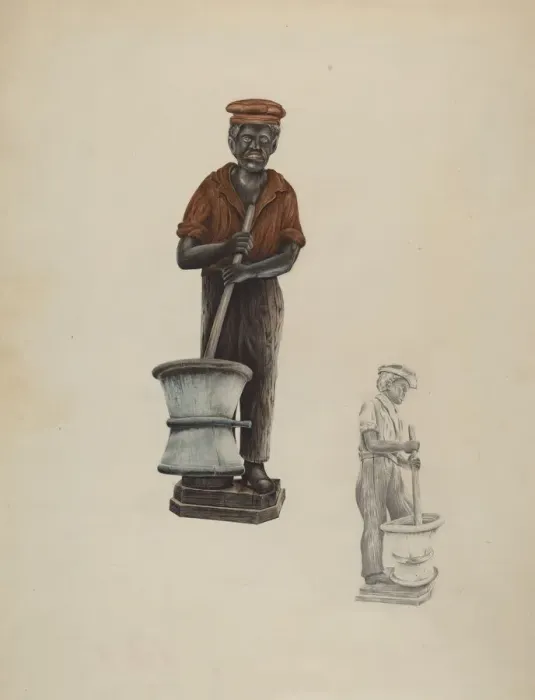 Framed Print : Drug Store Figure, c. 1937. Creator: Ray Price Framed Print : Drug Store Figure, c. 1937. Creator: Ray Price
