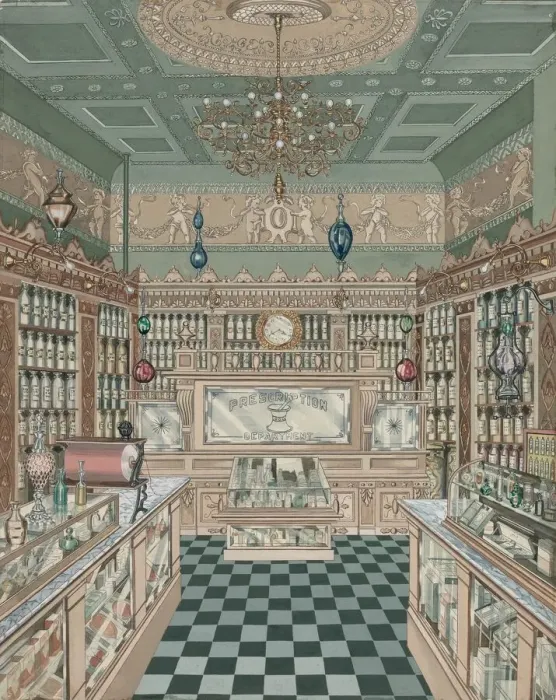 Framed Print : Drugstore, 1935 / 1942. Creator: Unknown Framed Print : Drugstore, 1935 / 1942. Creator: Unknown