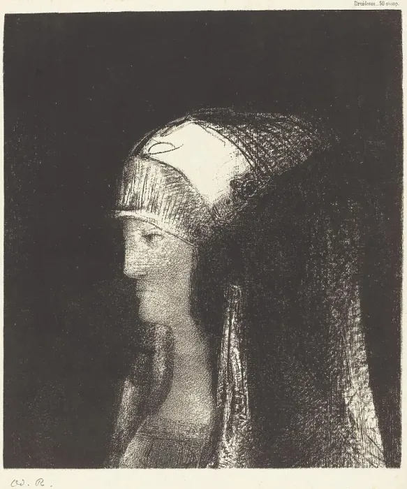 Framed Print : Druidesse, 1892. Creator: Odilon Redon Framed Print : Druidesse, 1892. Creator: Odilon Redon
