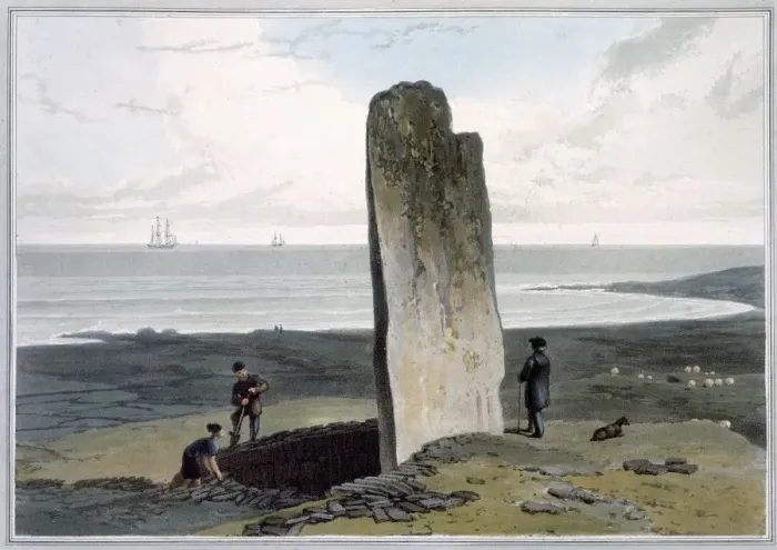 Framed Print : Druidical Stone at Strather near Barvas, Isle of Lewis, Hebrides, Scotland, 1820 Framed Print : Druidical Stone at Strather near Barvas, Isle of Lewis, Hebrides, Scotland, 1820