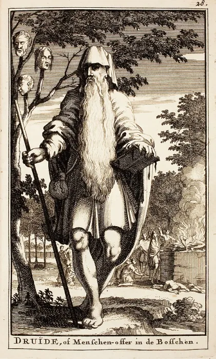 Framed Print : Druids Human Sacrifice. From Antiquitates Germanicae by Cornelius Tacitus, 1712-1714. Creator: Anonymous Framed Print : Druids Human Sacrifice. From Antiquitates Germanicae by Cornelius Tacitus, 1712-1714. Creator: Anonymous