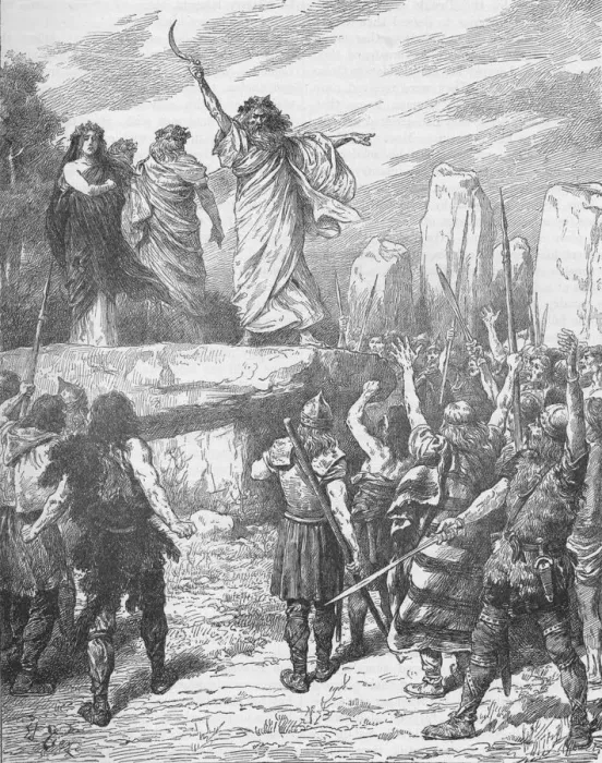 Framed Print : Druids inciting the Britons to oppose the landing of the Romans, 43 (1905) Framed Print : Druids inciting the Britons to oppose the landing of the Romans, 43 (1905)