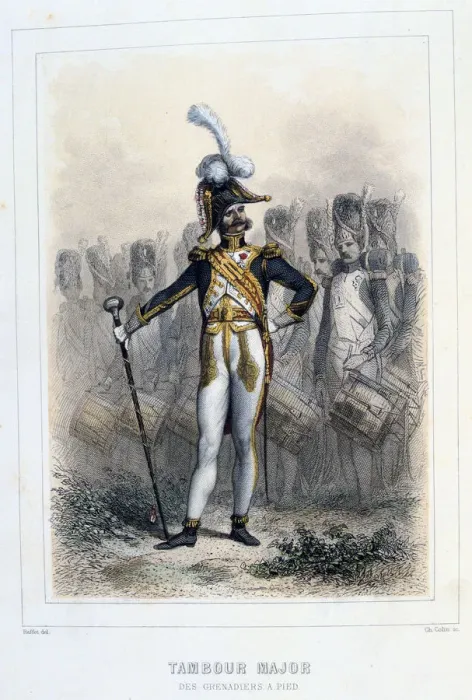 Framed Print : Drum Major of the Grenadiers-a-Pied, 1859. Artist: Auguste Raffet Framed Print : Drum Major of the Grenadiers-a-Pied, 1859. Artist: Auguste Raffet