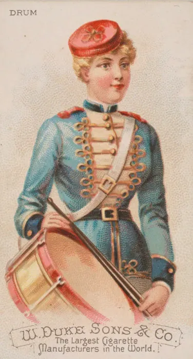 Framed Print : Drum, from the Musical Instruments series (N82) for Duke brand cigarettes, 1888. 1888 Framed Print : Drum, from the Musical Instruments series (N82) for Duke brand cigarettes, 1888. 1888