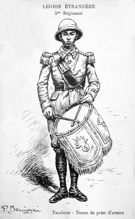 Framed Print : Drummer, 5th regiment of the French Foreign Legion, 20th century Framed Print : Drummer, 5th regiment of the French Foreign Legion, 20th century