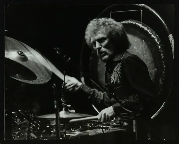 Framed Print : Drummer Ginger Baker performing at the Forum Theatre, Hatfield, Hertfordshire, 1980 Framed Print : Drummer Ginger Baker performing at the Forum Theatre, Hatfield, Hertfordshire, 1980