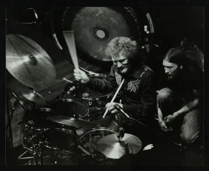 Framed Print : Drummer Ginger Baker performing at the Forum Theatre, Hatfield, Hertfordshire, 1980 Framed Print : Drummer Ginger Baker performing at the Forum Theatre, Hatfield, Hertfordshire, 1980
