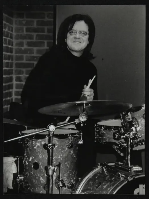 Framed Print : Drummer Pete Cater at The Fairway, Welwyn Garden City, Hertfordshire, 15 December 2002 Framed Print : Drummer Pete Cater at The Fairway, Welwyn Garden City, Hertfordshire, 15 December 2002