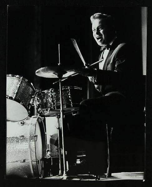 Drummer and vocalist Mel Torme on stage at the Bristol Hippodrome, 1950s. Artist