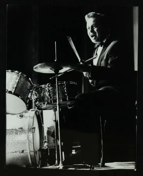 Framed Print : Drummer and vocalist Mel Torme on stage at the Bristol Hippodrome, 1950s. Artist Framed Print : Drummer and vocalist Mel Torme on stage at the Bristol Hippodrome, 1950s. Artist