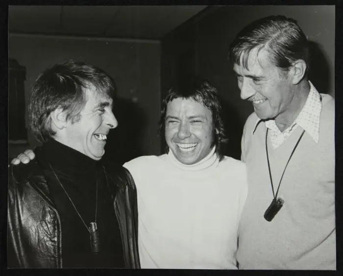 Framed Print : Drummers Kenny Clare, Les DeMerle and Jack Parnell, London, 1979. Artist: Denis Williams Framed Print : Drummers Kenny Clare, Les DeMerle and Jack Parnell, London, 1979. Artist: Denis Williams