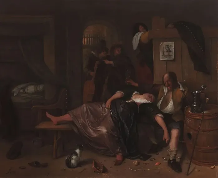 Framed Print : The Drunken Couple, c.1655-c.1665. Creator: Jan Steen Framed Print : The Drunken Couple, c.1655-c.1665. Creator: Jan Steen