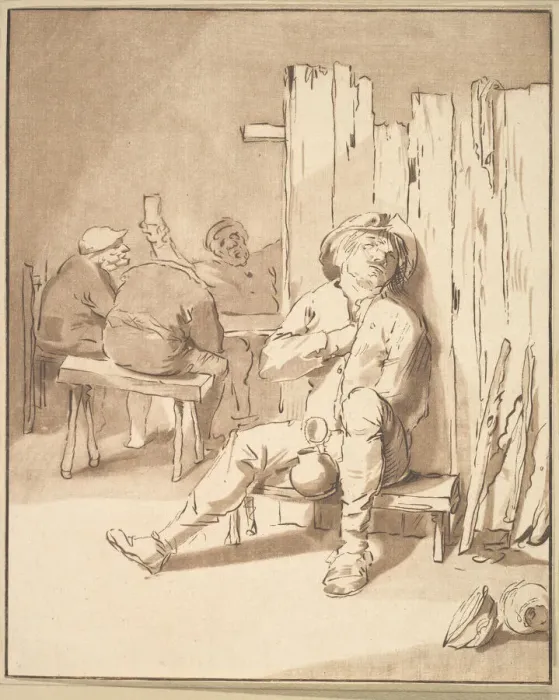 Framed Print : Drunken Farmer in an Inn, 1775. Creator: Cornelis Ploos van Amstel Framed Print : Drunken Farmer in an Inn, 1775. Creator: Cornelis Ploos van Amstel